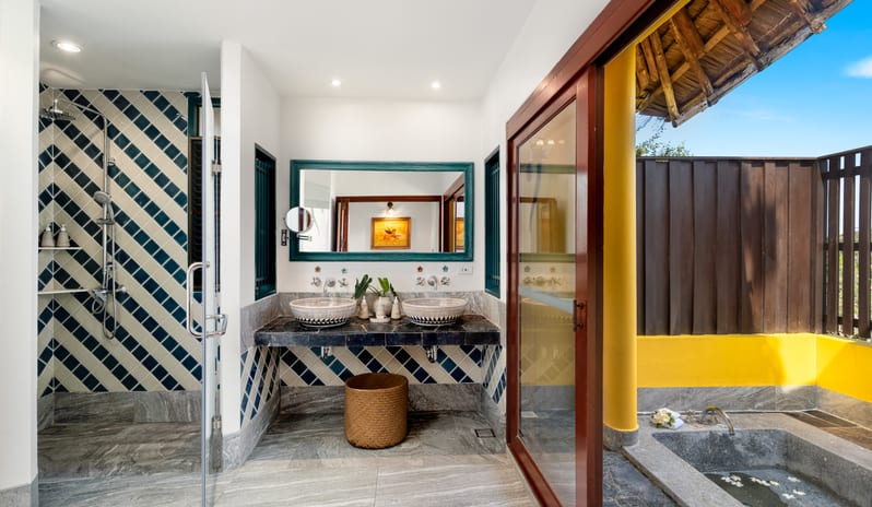 SAii PhiPhi Island Village Two Bedroom Oceanview Hillside Pool Villa King Bed Sink and Bathroom